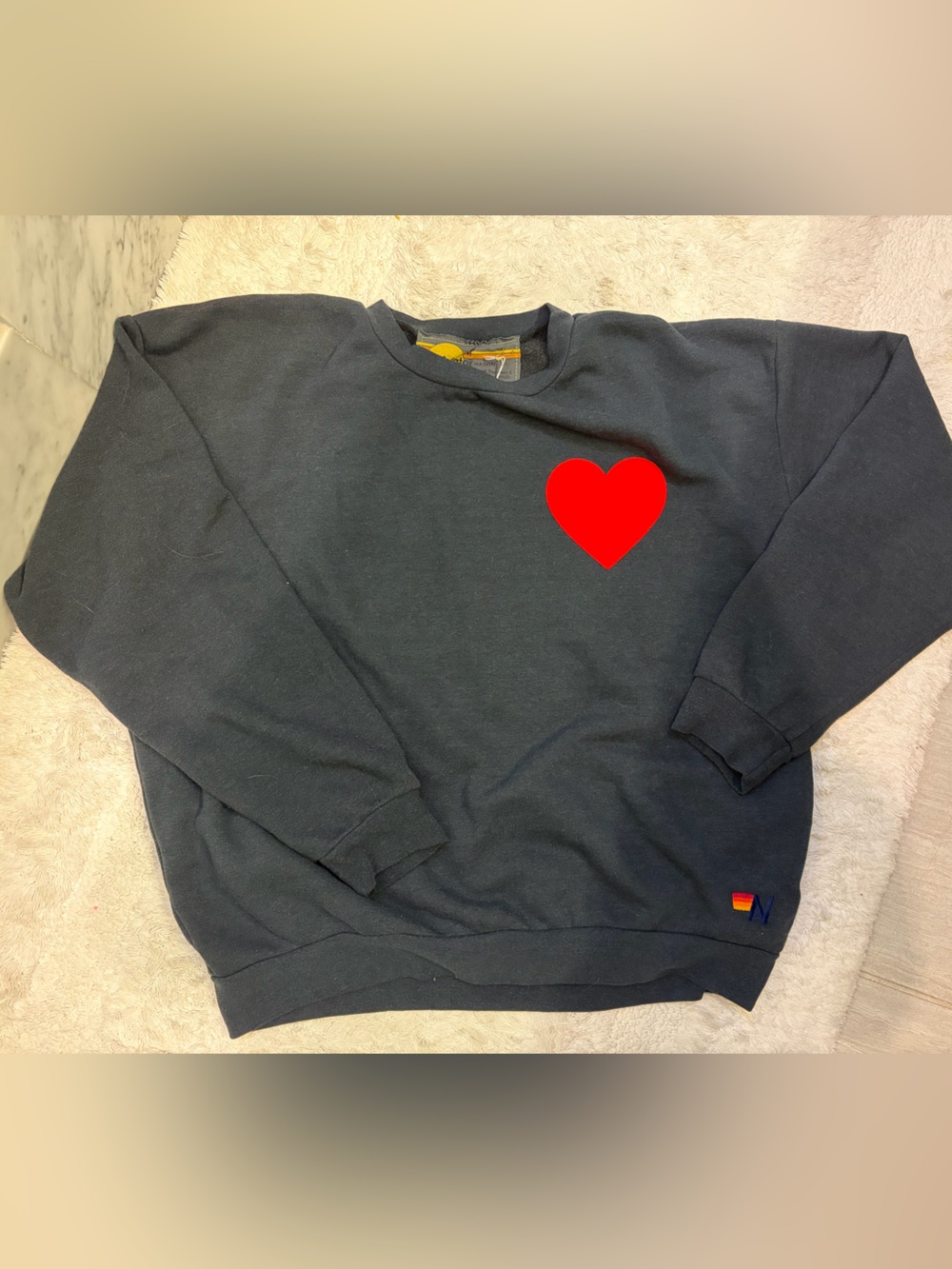 NWT Qviator Nation Heart Crew sweatshirt - Picture 3 of 6